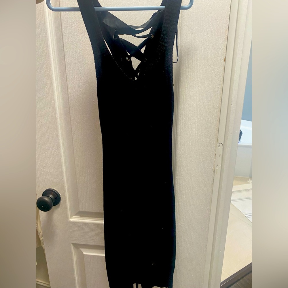 Black Knit Midi Dress